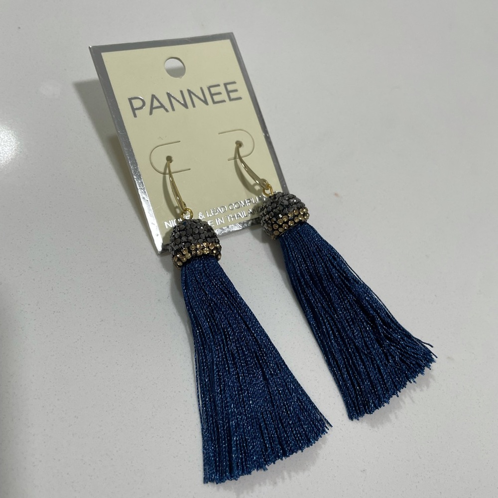 Blue Tassel Earrings
